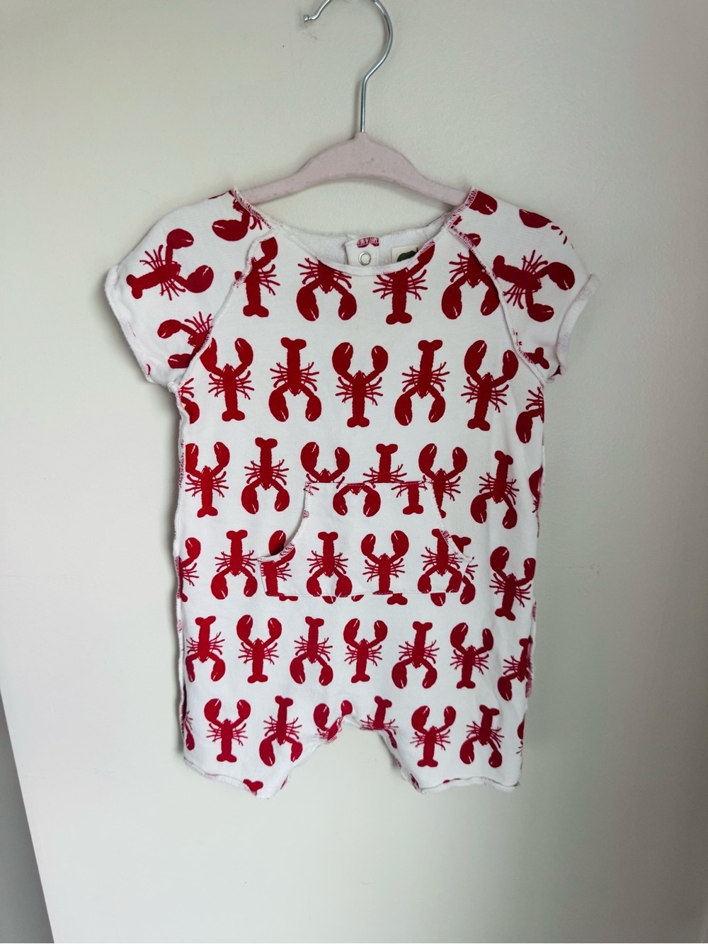 Monica & Andy Lobster Print Romper Size 3-6M